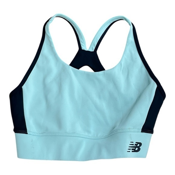New Balance Women's Light Blue Sports Bra SIZE M - Picture 1 of 5